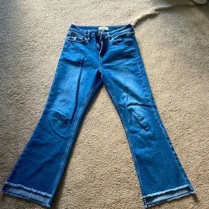 local boutique dark wash flare jeans!